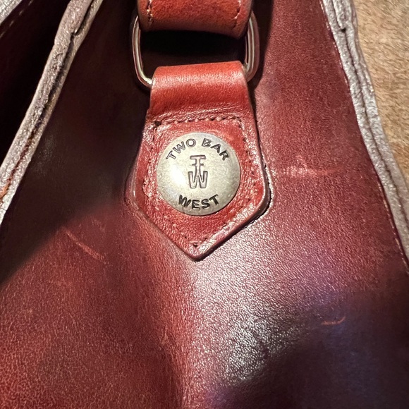 Vintage Western Purse- Two Bar West Red Leather Purse - Picture 3 of 6